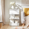 SoBuy FBT49-W Table de Chevet - Table de Nuit avec 1 tiroir et 2 étagères, Table d'appoint pour Chambre à Coucher - Meuble de Rangement Moderne L39 x P39 x H65 cm Blanc