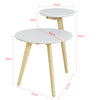 SoBuy FBT53-WN Table Basse Design Table d'Appoint Ronde Table Café, 2 plateaux, 3 pieds