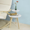SoBuy FBT53-WN Table Basse Design Table d'Appoint Ronde Table Café, 2 plateaux, 3 pieds