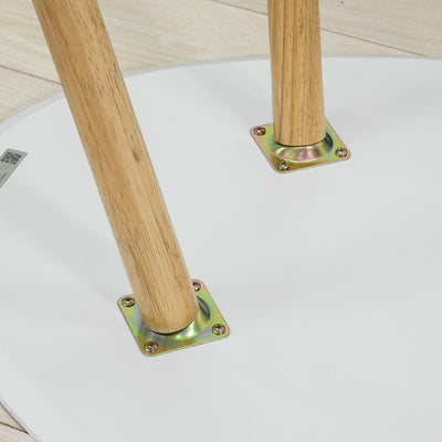 SoBuy FBT61-W Măsuță de cafea ovală, Masă auxiliară, Design modern, Masă de living din lemn