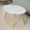 SoBuy Canapea masă de cafea living masă de cafea joasă alb oval fbt61-w