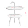 SoBuy FBT71-W Măsuță laterală design, Măsuță auxiliară, Măsuță de cafea cu 2 niveluri, de înaltă calitate