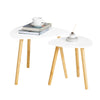 SoBuy FBT74-W Set de 2 Măsuțe de Cafea Suprapuse - Măsuțe de Cafea Moderne pentru Sufragerie, Mare 55 cm & Mică 40 cm, Alb