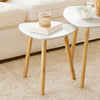SoBuy FBT74-W Set de 2 Măsuțe de Cafea Suprapuse - Măsuțe de Cafea Moderne pentru Sufragerie, Mare 55 cm & Mică 40 cm, Alb