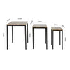 SoBuy FBT84-N Lot de 3 Tables Basses Gigognes, Tables d'appoint Empilables, Style Industriel