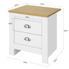 SoBuy FBT86-W Table de Chevet Table de Nuit Bout de Canapé Table d'Appoint avec 2 tiroirs
