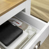 SoBuy FBT86-W Table de Chevet Table de Nuit Bout de Canapé Table d'Appoint avec 2 tiroirs