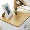 SoBuy FBT86-W Table de Chevet Table de Nuit Bout de Canapé Table d'Appoint avec 2 tiroirs