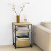 SoBuy FBT94-N Table d'appoint Bout de Canapé Table Basse Table de Chevet à 2 Niveaux Style Industriel
