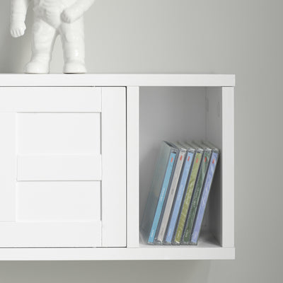 SoBuy FHK18-W Dulap de perete cu raft, Mobilier de depozitare pentru sufragerie, Mobilier de bucătărie - Mobilier de hol - 2 uși glisante, Spațiu de depozitare ascuns - pentru hol, bucătărie, sufragerie, baie - Alb 75x20x23 cm