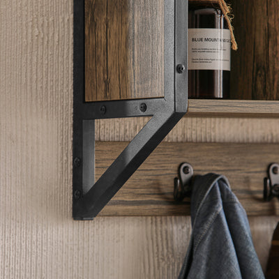 SoBuy FHK25-N Porte Manteau Mural, Étagère de Rangement, Meuble Entrée, Vestiaire