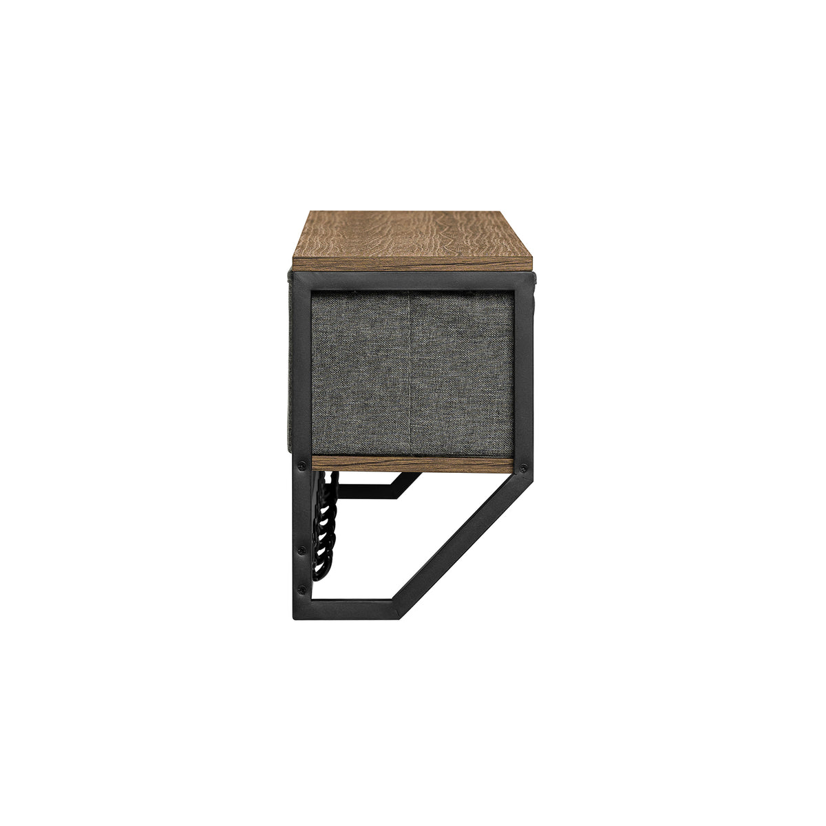 SoBuy FHK26-N Cuier de Perete Mobilier de Hol, Suport Haine, Etajeră de Perete cu 3 Coșuri și 7 Cârlige Duble, Stil Industrial 100x20x30 cm