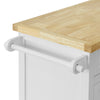 SoBuy FKW101-WN Desserte de Cuisine à Roulettes avec Plan de Travail, 3 Tiroirs, 2 Étagères et 2 Portes, Charge 50 kg – 115x46x91 cm, Blanc et Naturel