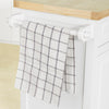 SoBuy FKW101-WN Desserte de Cuisine à Roulettes avec Plan de Travail, 3 Tiroirs, 2 Étagères et 2 Portes, Charge 50 kg – 115x46x91 cm, Blanc et Naturel