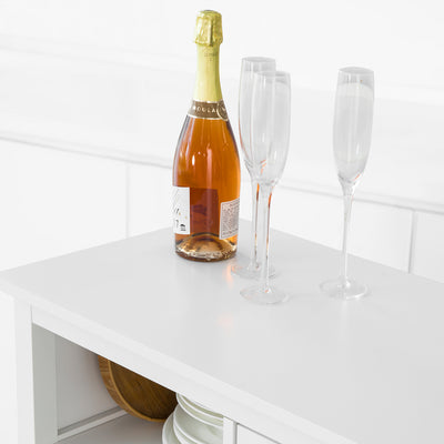 SoBuy FKW104-W Cărucior de Servire Mobilier de Depozitare cu Roți