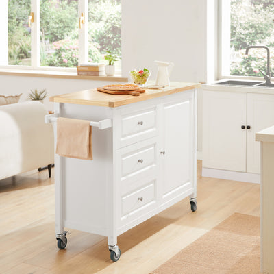 SoBuy FKW106-WN Desserte Roulante Chariot de Cuisine Meuble de Rangement à roulettes Chariot de Service
