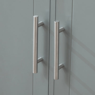 SoBuy FKW108-HG Desserte Roulante Chariot de Cuisine à roulettes avec Etagère Latérale, Portes et Tiroirs en Acier INOX
