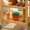 SoBuy Cărucior de bucătărie, cărucior de service, raft, bambus și granit fkw28-hg