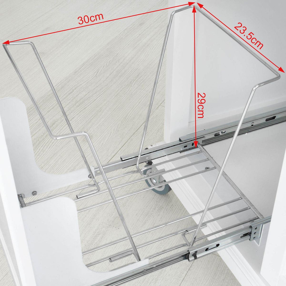 SoBuy FKW33-W Desserte de Cuisine à Roulettes XXL avec Plan de Travail INOX, 3 Tiroirs et Système de Tri des Déchets, Charge 50 kg – 133x48x95 cm, Blanc