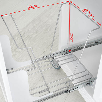 SoBuy FKW33-W Desserte de Cuisine à Roulettes XXL avec Plan de Travail INOX, 3 Tiroirs et Système de Tri des Déchets, Charge 50 kg – 133x48x95 cm, Blanc