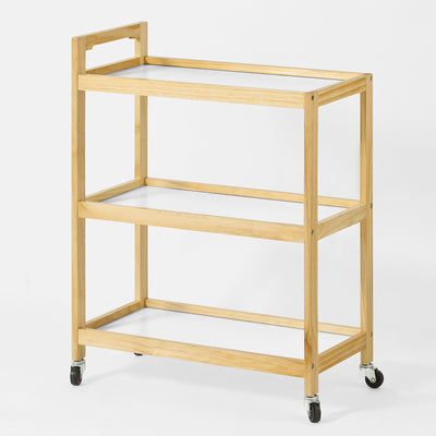 SoBuy FKW34-WN Chariot de service 3 tablettes Desserte de cuisine sur roulettes