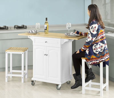 SoBuy FKW36-WN Table roulante Meuble de Rangement pour Cuisine Chariot de Cuisine de Service