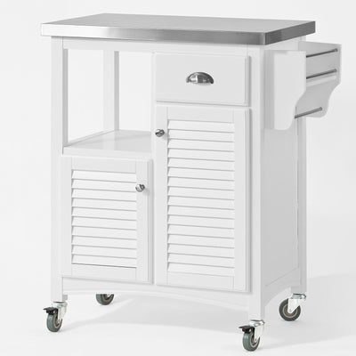 SoBuy FKW37-W Desserte sur roulettes avec Plan de Travail Résistant aux Empreintes