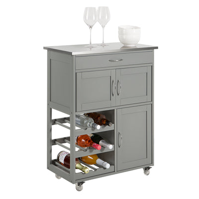 SoBuy FKW45-HG Desserte Chariot de Cuisine de Service Roulant, Meuble Armoire de Rangement Cusine sur roulettes