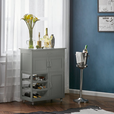 SoBuy FKW45-HG Cărucior de bucătărie rulant, Mobilier dulap de depozitare bucătărie pe roți
