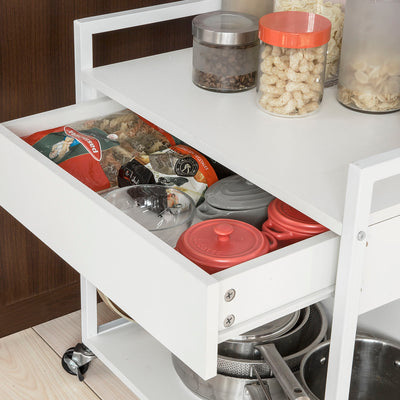 SoBuy FKW50-W Meuble de rangement Multi-usages Chariot de cuisine de service roulant