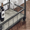 SoBuy Bucătărie Tarley Saving House Bar cu suport pentru ușă și tavă gri în stil industrial, FKW56-HG