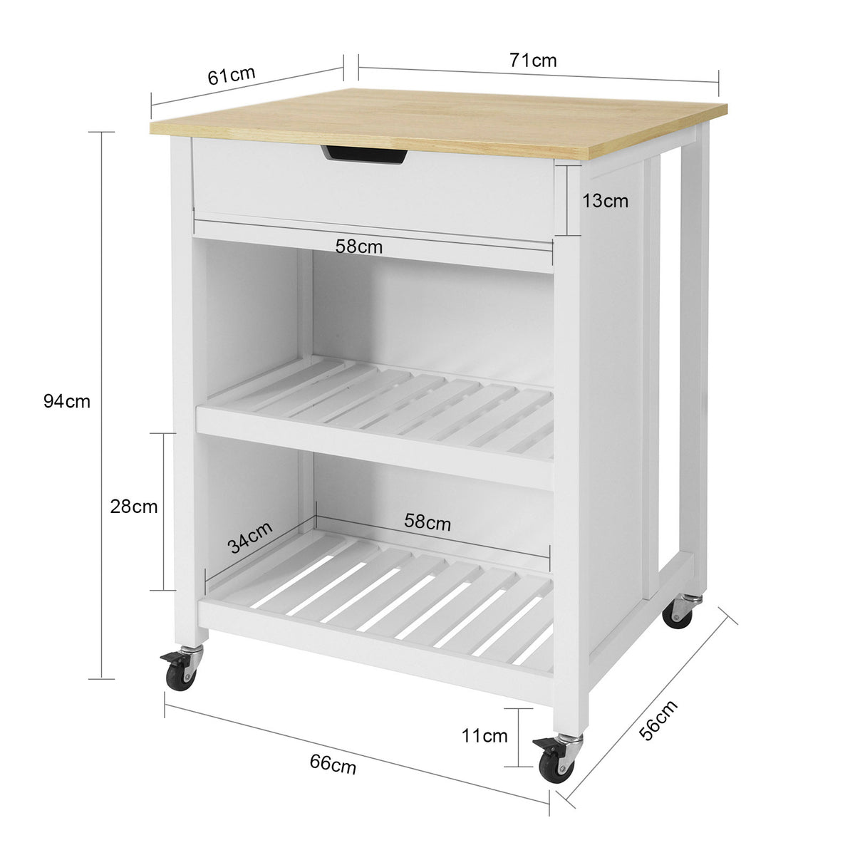 SoBuy FKW74-K-WN Chariot de Cuisine