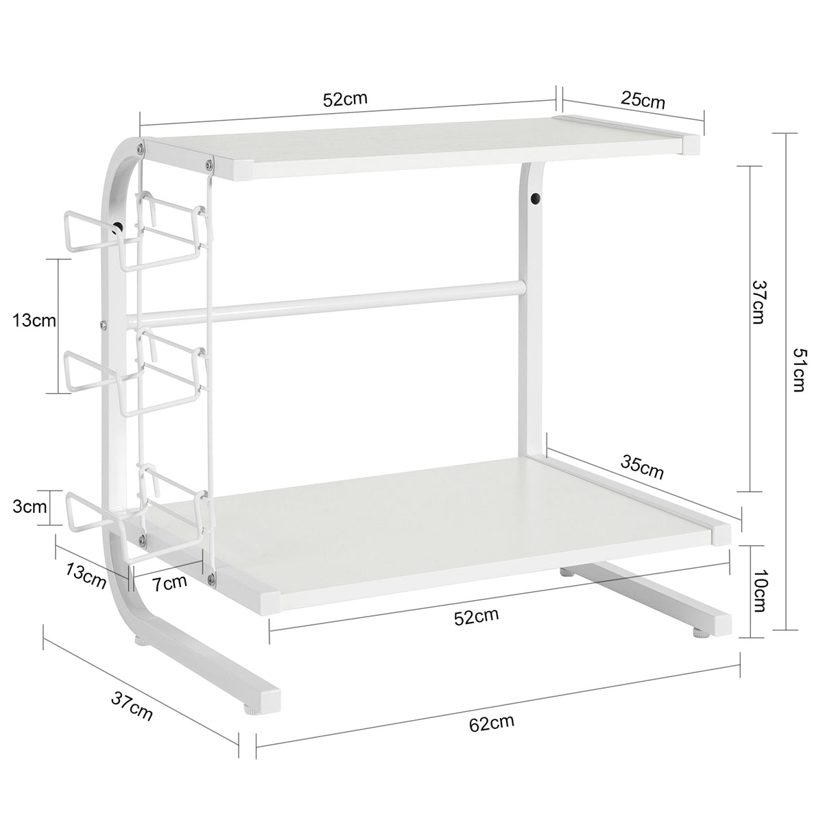 SoBuy FRG092-W Etajeră pentru cuptorul cu microunde Mini-raft cuptor cu microunde