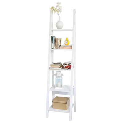 SoBuy FRG101-W Étagère style échelle Bibliothèque, 5 étages –Blanc