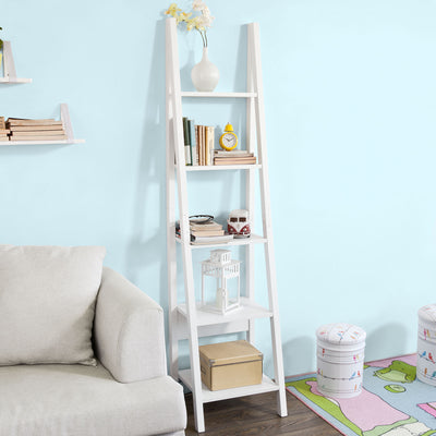 SoBuy FRG101-W Étagère style échelle Bibliothèque, 5 étages –Blanc