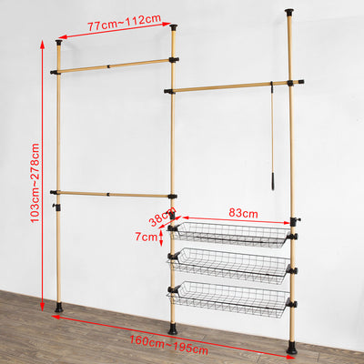 SoBuy FRG106 Télescopique Garde-Robe Système Herkule, Portant de vêtement