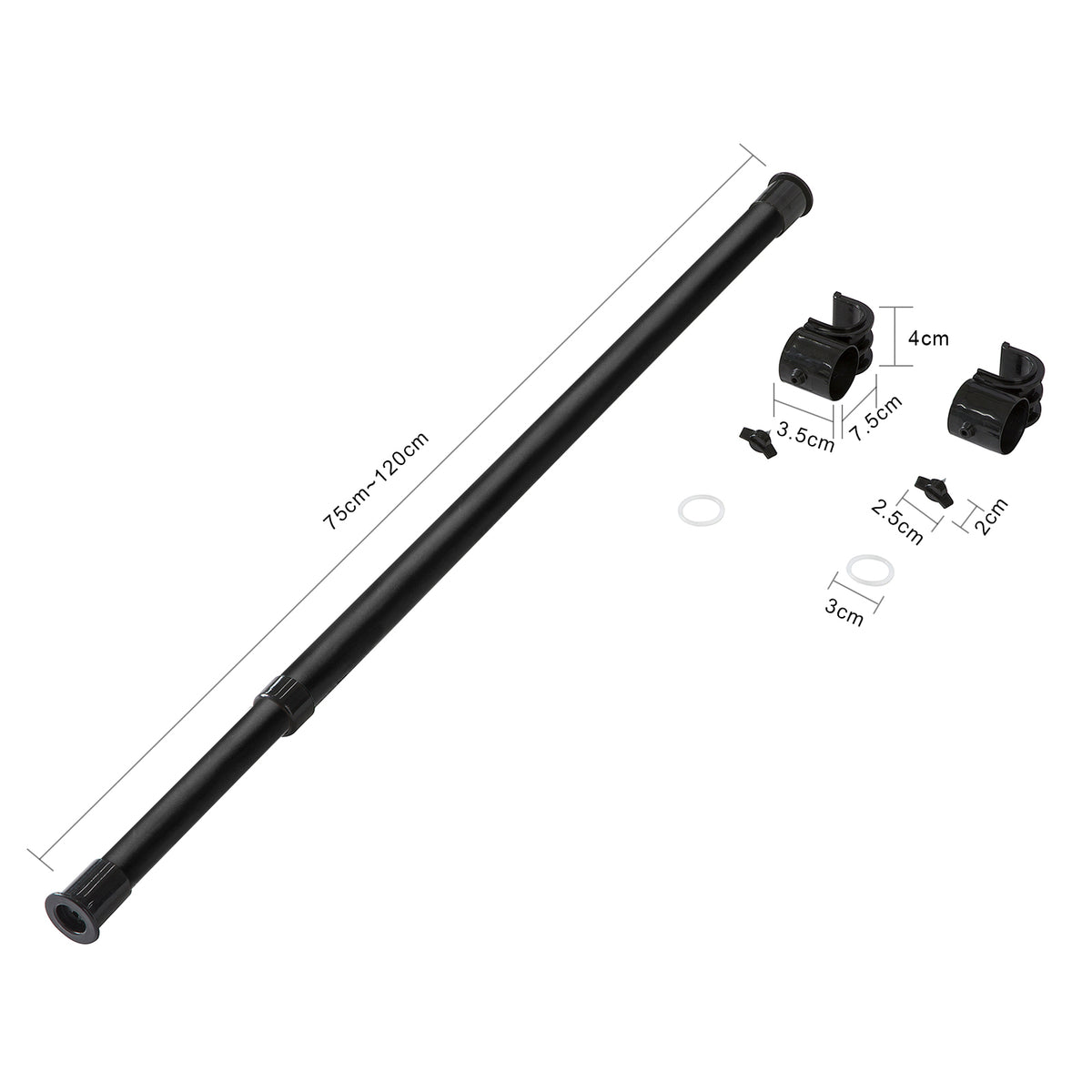 SoBuy FRG109-P01 Bară telescopică pentru cuier, tijă pentru haine, bară transversală extensibilă