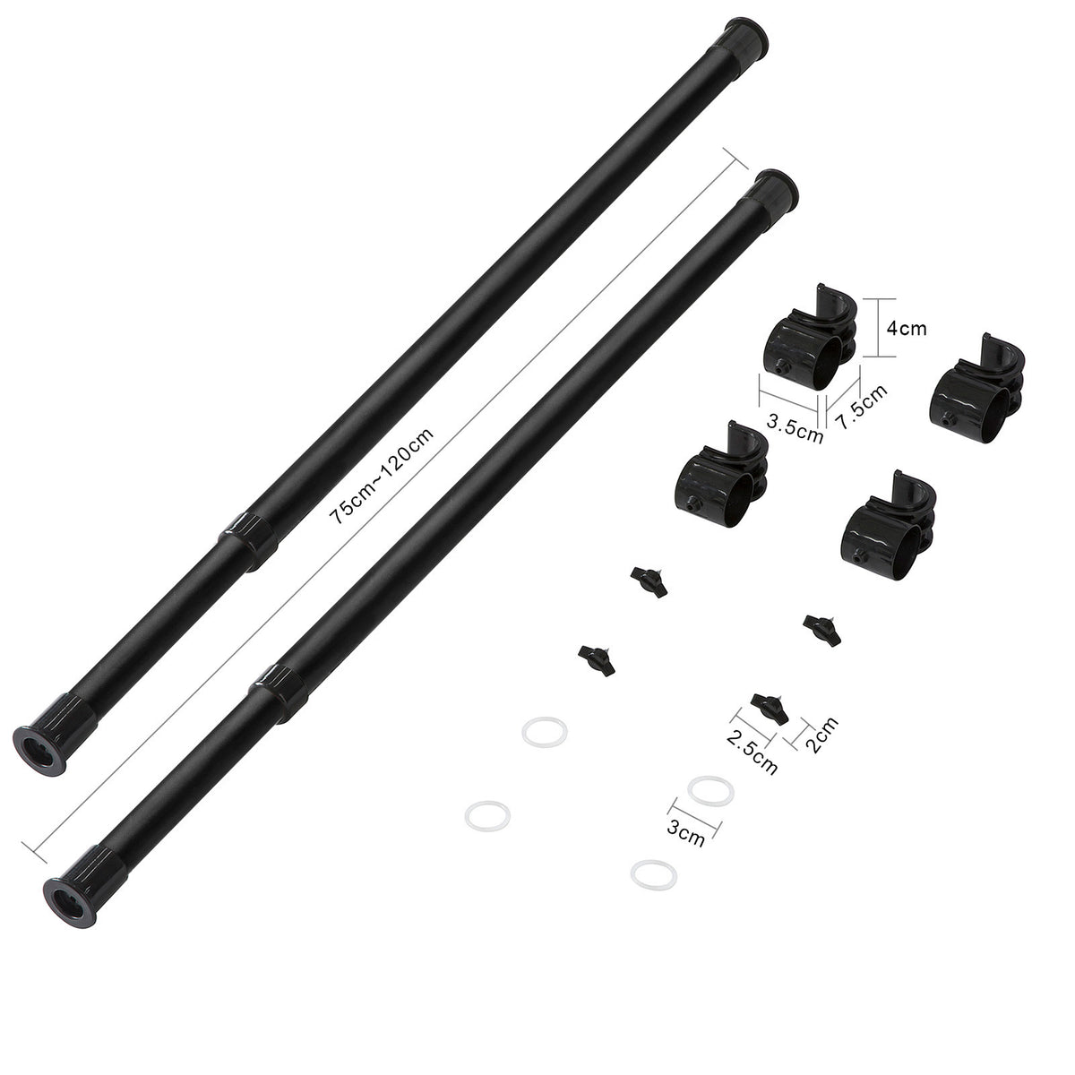 SoBuy FRG109-P02 Set 2 bare telescopice pentru umeraș Set 2 tije bară de haine