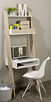 SoBuy FRG111-WN Raft de Depozitare Bibliotecă cu birou cubic și 2 rafturi