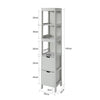 SoBuy FRG126-HG Dulap înalt de baie tip coloană – 4 rafturi și 2 sertare - Gri deschis