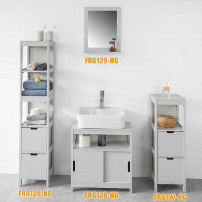 SoBuy FRG128-HG Meuble sous-Lavabo Meuble de Salle de Bain Vasque-Gris Clair