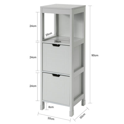 SoBuy FRG127-HG Meuble Demi-Colonne Meuble Bas de Salle de Bain Armoire Toilette-Gris Clair