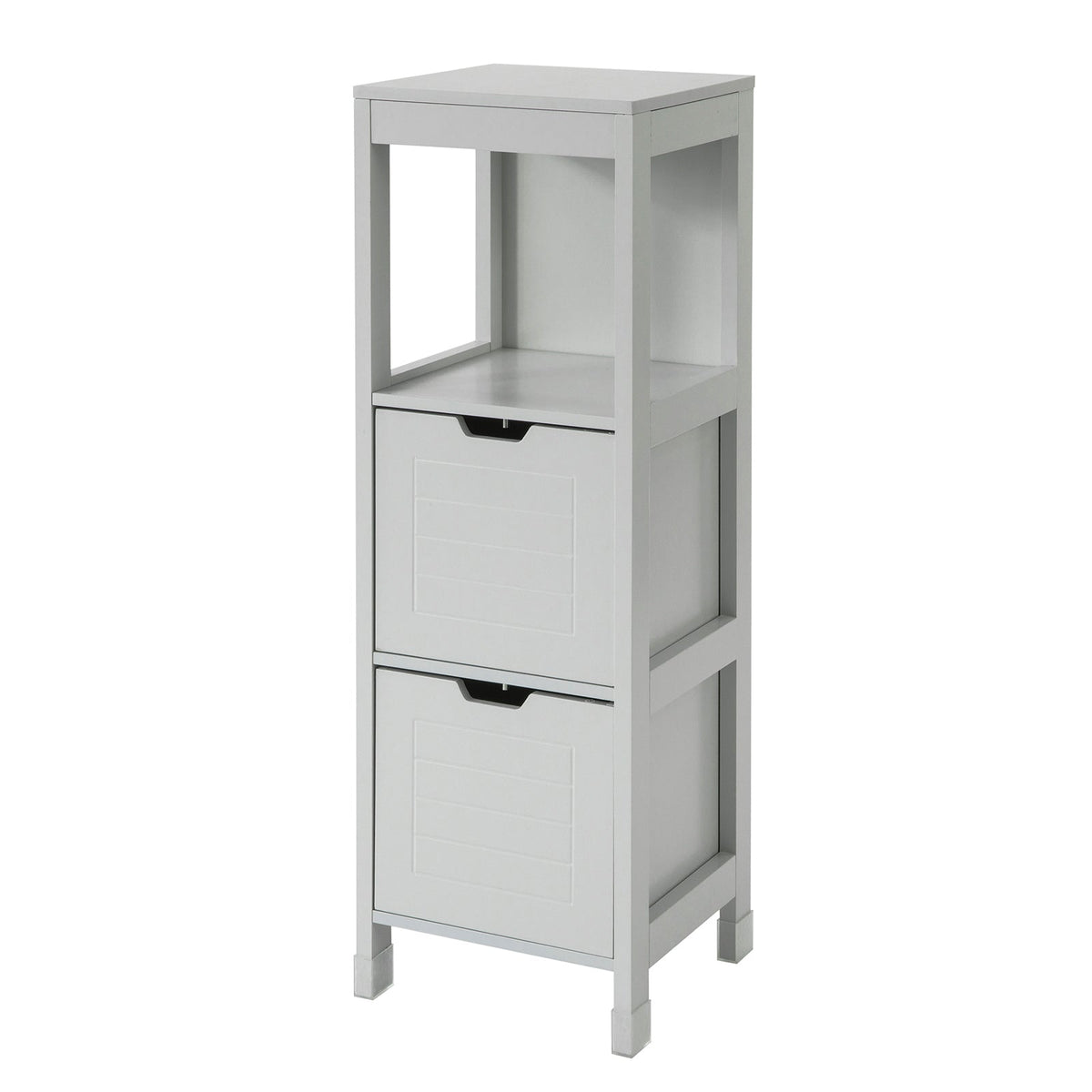 SoBuy FRG127-HG Meuble Demi-Colonne Meuble Bas de Salle de Bain Armoire Toilette-Gris Clair