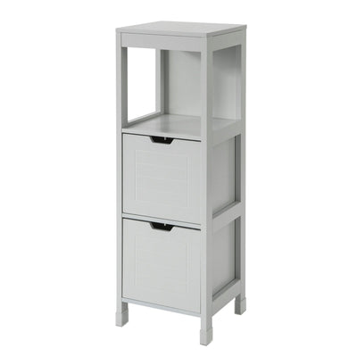 SoBuy FRG127-HG Meuble Demi-Colonne Meuble Bas de Salle de Bain Armoire Toilette-Gris Clair