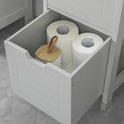 SoBuy FRG127-HG Meuble Demi-Colonne Meuble Bas de Salle de Bain Armoire Toilette-Gris Clair