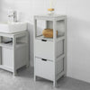 SoBuy FRG127-HG Meuble Demi-Colonne Meuble Bas de Salle de Bain Armoire Toilette-Gris Clair