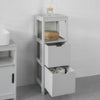 SoBuy FRG127-HG Meuble Demi-Colonne Meuble Bas de Salle de Bain Armoire Toilette-Gris Clair