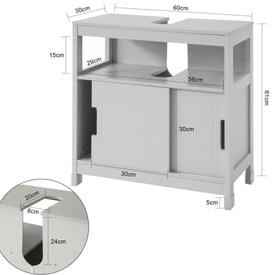 SoBuy FRG128-HG Meuble sous-Lavabo Meuble de Salle de Bain Vasque-Gris Clair