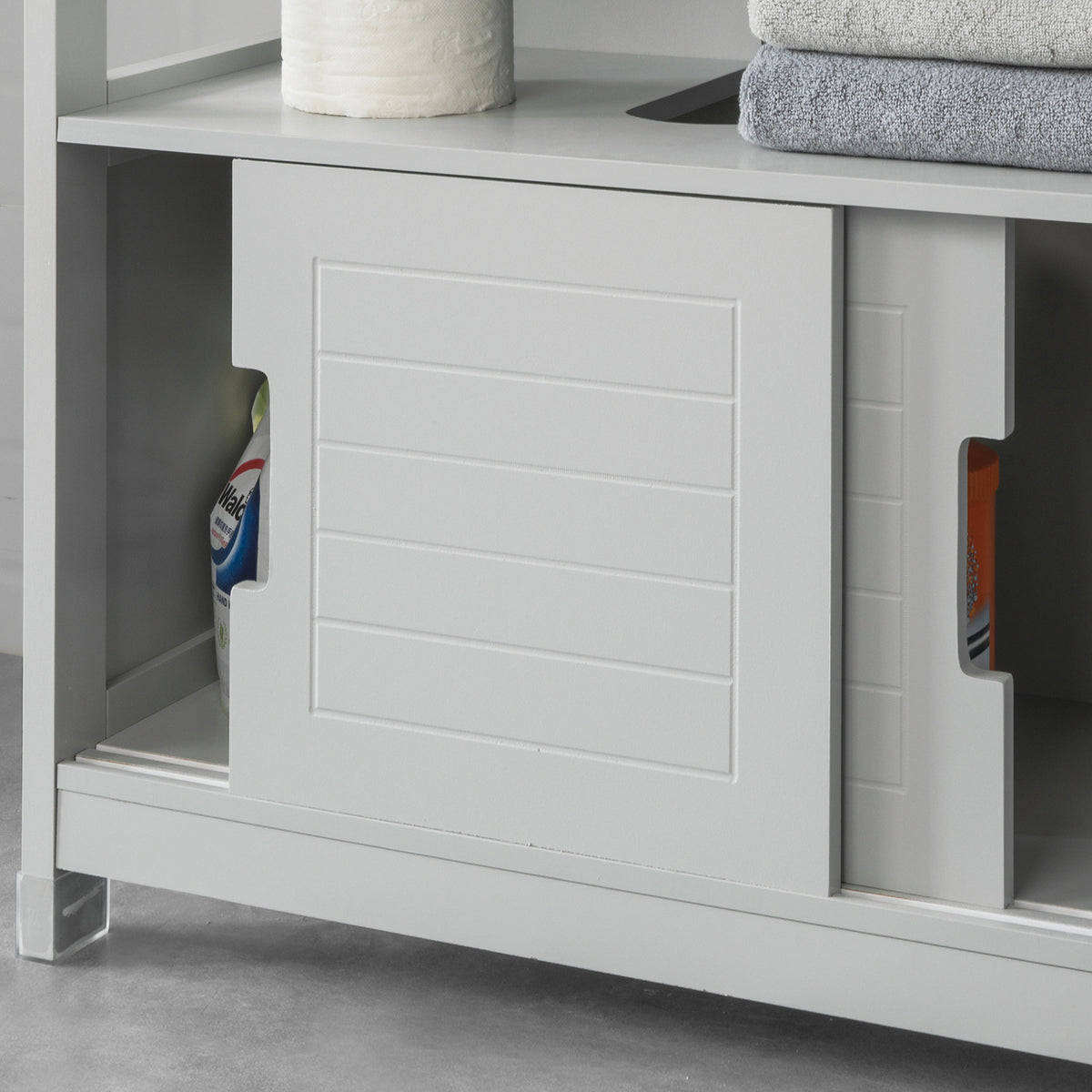 SoBuy FRG128-HG Meuble sous-Lavabo Meuble de Salle de Bain Vasque-Gris Clair