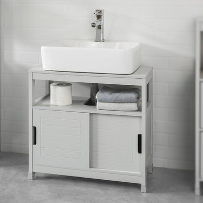 SoBuy FRG128-HG Meuble sous-Lavabo Meuble de Salle de Bain Vasque-Gris Clair